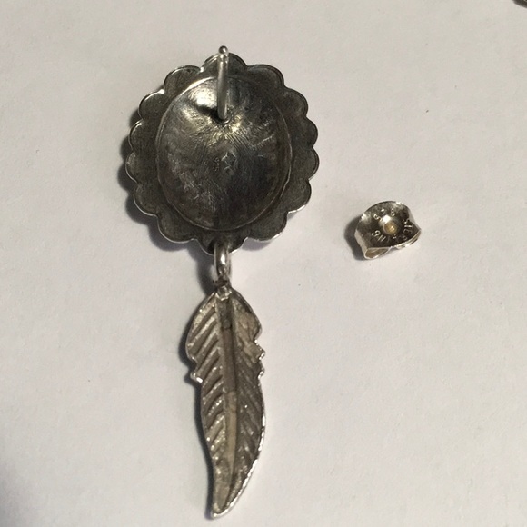 Native Sterling Silver Concho Necklace Earring Set - Picture 5 of 8